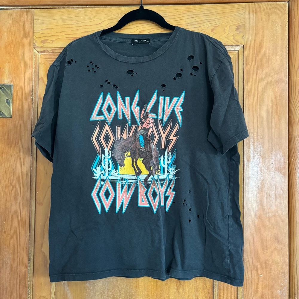 Distressed Cowboy Graphic Womens T-Shirt
